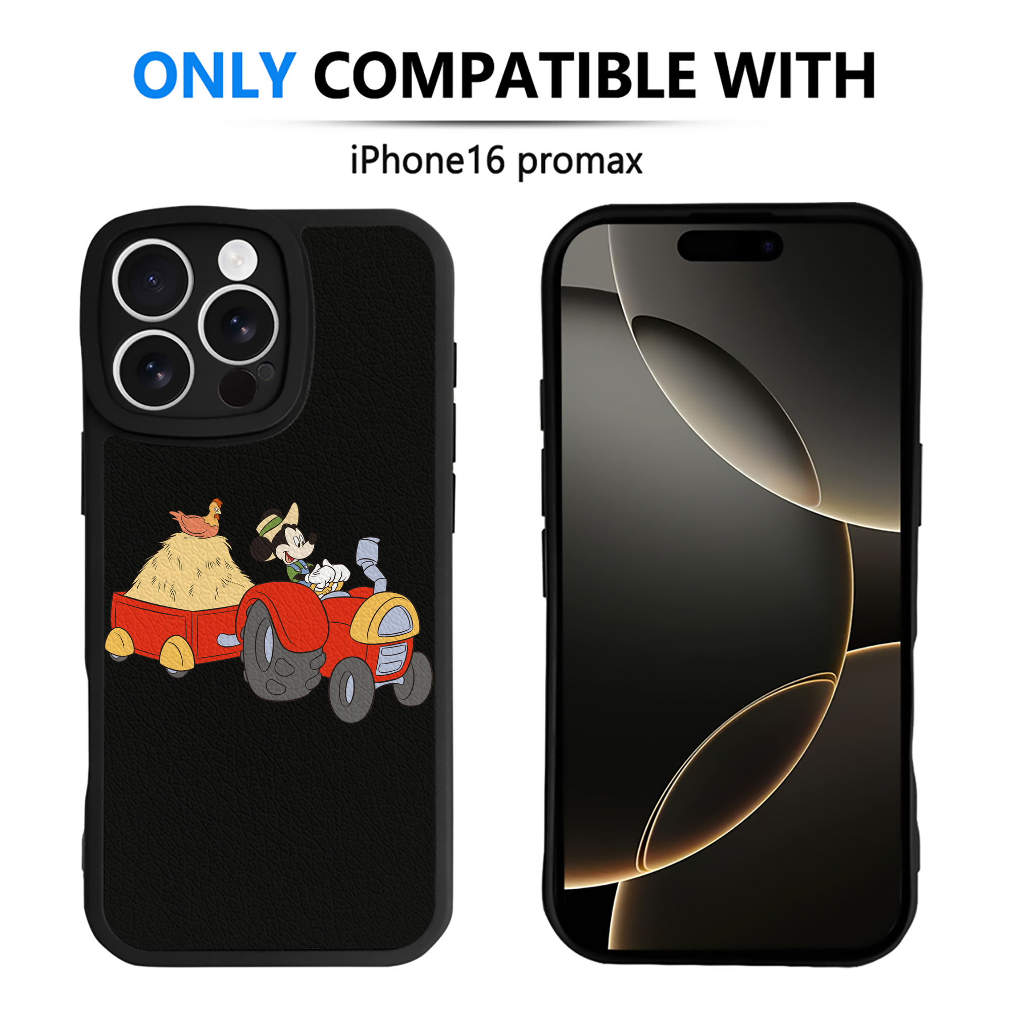 （画像用） ミッキーマウス Mickey Mouse 【iPhone 16シリーズ対応】シリコンスマホケース（レザー調） 材質：シリコン